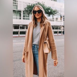 NWT J. Crew Ella Open-front Long Sweater-Blazer in Heather Khaki, size XXS